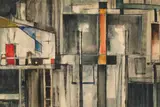 Abstract by Toni Onley, 1958, watercolour on paper, sold Aug 2016