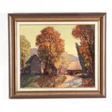 Idyllic Fall Landscape by Walter J. Pasko, Oil on canvas, sold Apr 2021