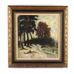 Winter Landscape by E. L. Hoffmann, Oil on canvas (lined), sold Apr 2021