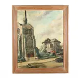 26th and Broadway by Jonathan Batchelor, Oil on board, sold Apr 2021