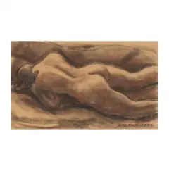 Reclining Nude by Peter Koch, Mixed media on paper, sold Apr 2021