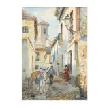 Street Scene, Albaicín, Granada by George Owen Wynn Apperley, Watercolor on paper, sold Mar 2021