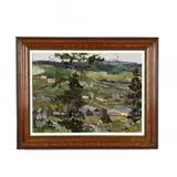 Impressionist Landscape by Gorov Nikolai Alexandrovich, Oil on paperboard, sold Mar 2021