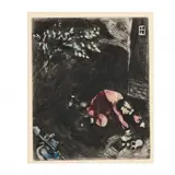 L'Avare qui a perdu son Trésor (The Miser who Lost his Treasure) by Marc Chagall, Hand-colored etching, sold Mar 2021