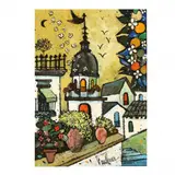 Tower with Birds and Butterflies by Henry Faulkner, Acrylic on Masonite, sold Mar 2021