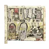 Mixed Media Artwork by Purvis Young, Oil on two primed tempered hardboard panels, sold Mar 2021