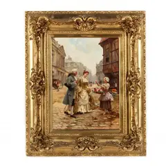 Flower Girl, Old Paris by Louis Marie De Schryver, Oil on canvas (lined), sold Mar 2021