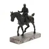 Fox Hunter on Horseback by Gaston d'Illiers, Bronze with brown patina, sold Mar 2021