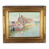The Old Wharf by Gerrit Beneker, Oil on canvas, sold Mar 2021