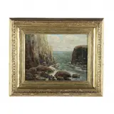 Seascape by Paul King, Oil on canvas board, sold Mar 2021