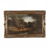 The Walk Home by James McDougal Hart, Oil on canvas, sold Mar 2021