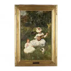 The Bower by Edmund Marion Ashe, Oil on canvas (lined), sold Mar 2021