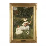 The Bower by Edmund Marion Ashe, Oil on canvas (lined), sold Mar 2021