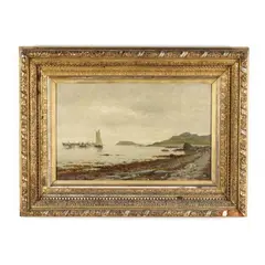 A Lifting Fog at Conanicut, Rhode Island by James Brade Sword, Oil on Russell canvas board, sold Mar 2021