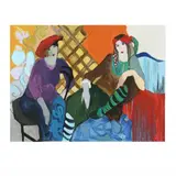Two Seated Women by Itzchak Tarkay, Serigraph in colors, sold Feb 2021