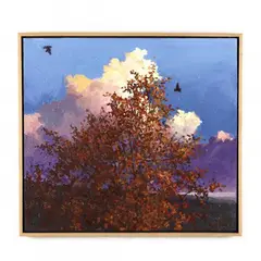 Lone Tree Before Clouds by Michael Brown, Acrylic on panel, sold Feb 2021