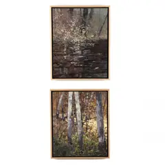 Two Forest Interiors by Michael Brown, Acrylic on panel, sold Feb 2021