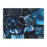 Midcentury Abstract in Blue by Jorge Unda, Mixed media on paper, sold Feb 2021
