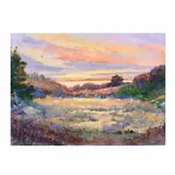 Impressionist Style Shoreline at Sunset by Anne Haynes Jenkins, Acrylic on paper, sold Feb 2021