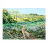 Impressionist Style Footpath View of A Meadow by Anne Haynes Jenkins, Acrylic on paper, sold Feb 2021