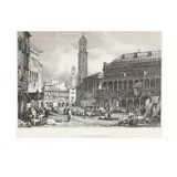 Place Salone, Padua by Thomas Jeavons, Engraving, sold Feb 2021