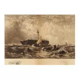 Maritime Ship Wreck Scene by William Wellstood, Etching, sold Feb 2021
