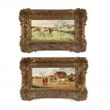 A Pair of Hunt Scenes by Hamlin Watson, Oil on panel, sold Jan 2021