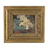 Banded Japan Lily by Mabel Pugh, Oil on board, sold Jan 2021