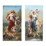 Allegory of Summer and Winter (Two Works) by Eugene Samuel Reeser, Gouache and watercolor, sold Jan 2021