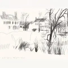 Snow Landscape by Fairfield Porter, Lithograph, sold Jan 2021