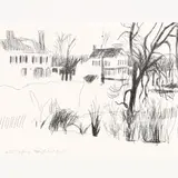 Snow Landscape by Fairfield Porter, Lithograph, sold Jan 2021