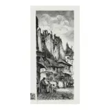 Parisian Street Scene by Aime Edmond Dallemagne, Etching, sold Jan 2021