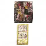 Two Figural Works by Purvis Young, The first in oil on three primed hardboard panels, sold Jan 2021