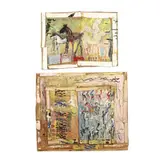 Two Figural Works by Purvis Young, The first oil on found tempered hardboard, sold Jan 2021