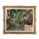Market Scene with Figures by Gumersindo Sainz De Morales, Oil on canvas, sold Jan 2021