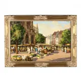 The Market, St. Jacques, Dieppe by Eric Bruce McKay, Oil on canvas, sold Jan 2021