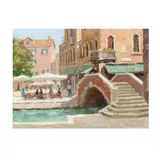 Morning Sun, Campo Maria Nova, Venice by David Allen, Pastel on tinted paper, sold Jan 2021