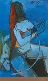 Lady by M. F. Husain, Oil on canvas, offered Mar 2011