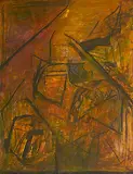 Untitled by S. H. Raza, Acrylic on paper, sold Mar 2011