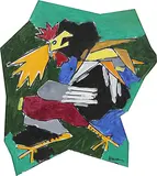 Untitled by M. F. Husain, Acrylic on canvas pasted on board, sold Mar 2011