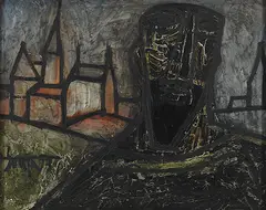 Untitled by F. N. Souza, Oil on board, sold Mar 2011