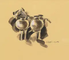 Untitled by K. Laxma Goud, Ink and watercolour on paper, offered Mar 2011