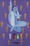 Time Zones: Home and Away by Rekha Rodwittiya, Acrylic and oil on canvas, sold Mar 2011
