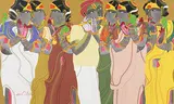 Untitled by Thota Vaikuntam, Acrylic on canvas, sold Mar 2011