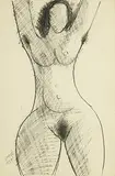 Untitled by F. N. Souza, Charcoal on paper, sold Mar 2011
