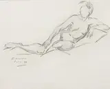 Untitled by Jehangir Sabavala, Charcoal on paper pasted on board, sold Mar 2011