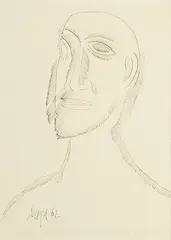 Untitled by F. N. Souza, Ink on paper, sold Mar 2011
