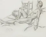 Untitled by Jehangir Sabavala, Charcoal on paper pasted on board, sold Mar 2011