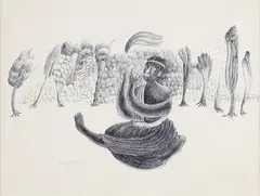 Untitled by Manjit Bawa, Pen on paper, sold Mar 2011