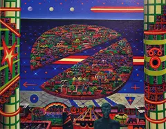 Invasion by Jyothi Basu, Oil on canvas, sold Feb 2011